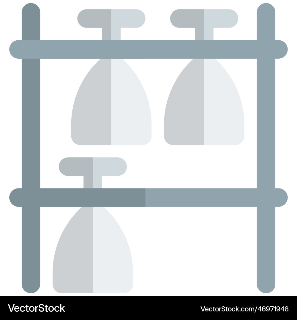Cup Storage Vector Cup shelf or holder for kitchenware Royalty Free Vector