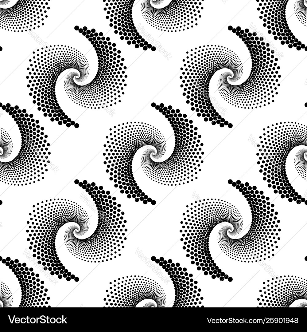 Design seamless spiral dots backdrop Royalty Free Vector