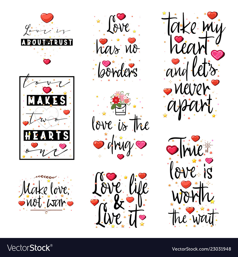 Love Quotes Vintage Lettering For T Shirt Design Vector Image