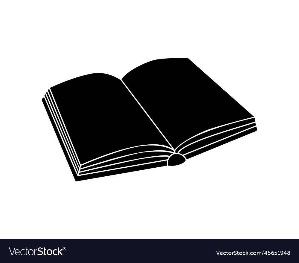 Open book clipart silhouette symbol icon design Vector Image