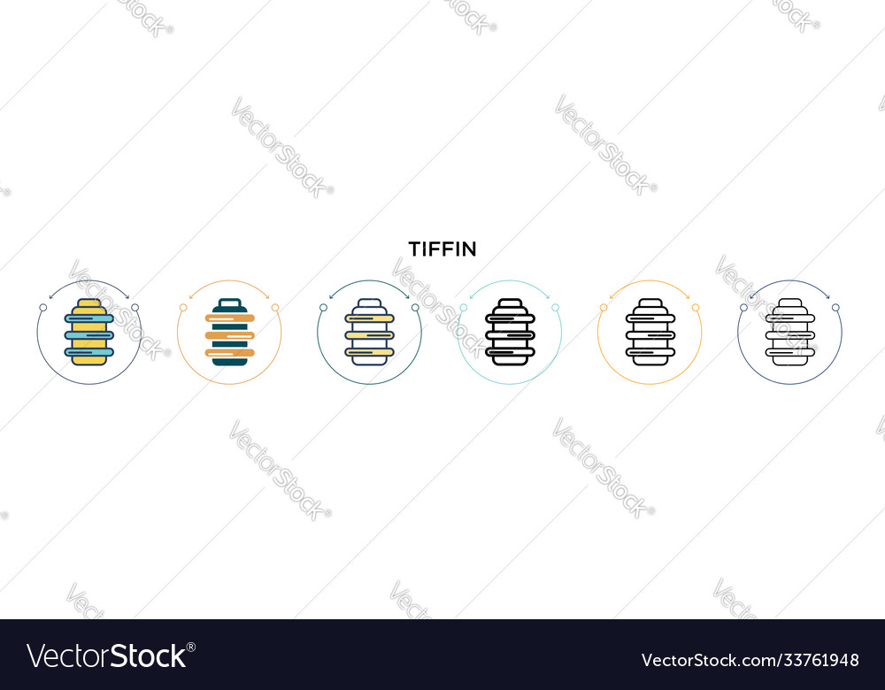 Tiffin icon in filled thin line outline Royalty Free Vector