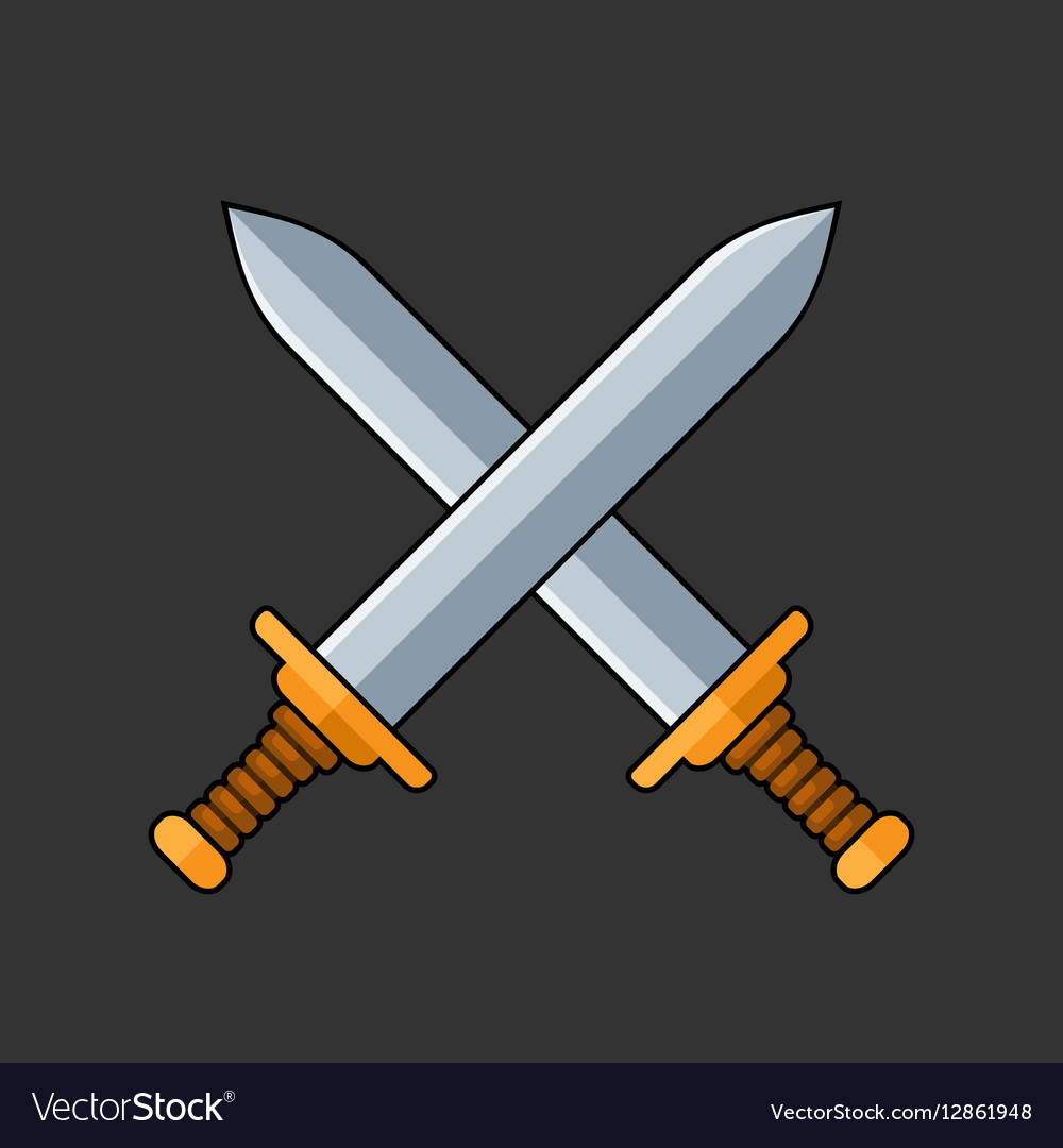 Crossed swords Royalty Free Vector Image - VectorStock