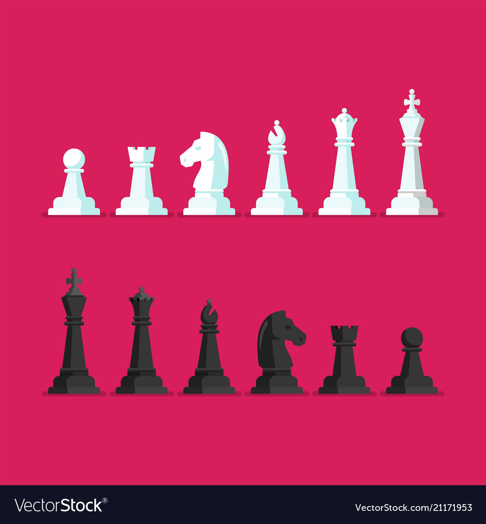 Chess game pieces icons set Royalty Free Vector Image