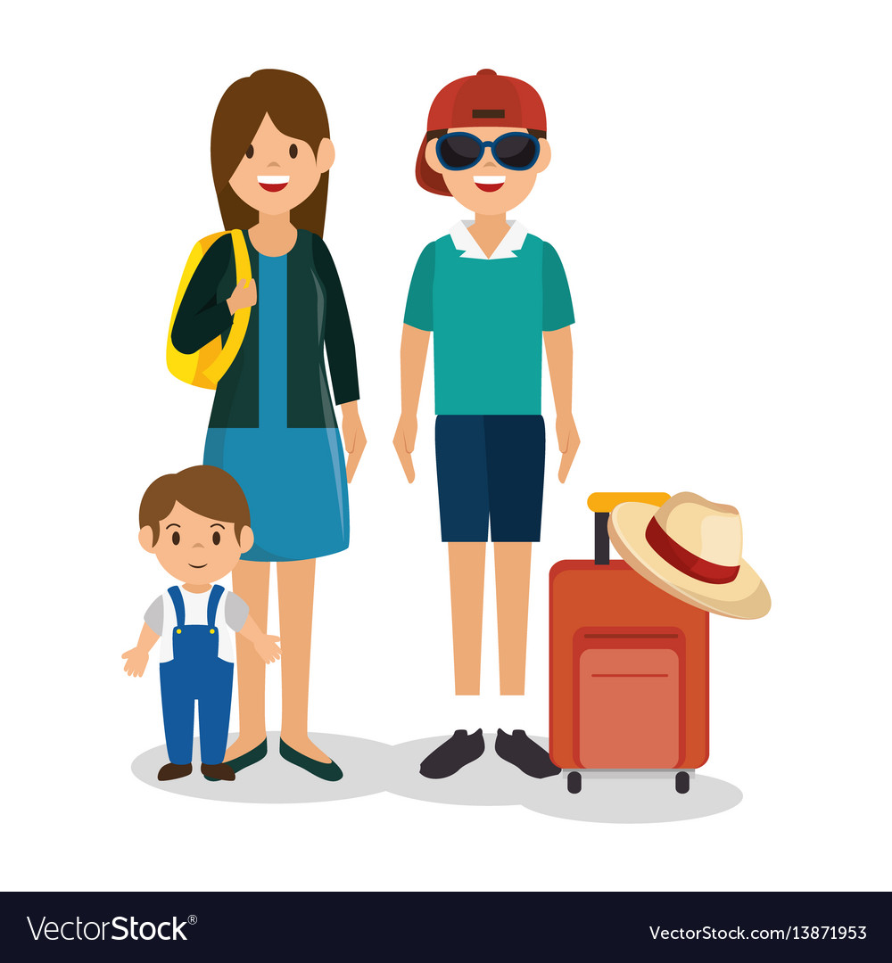 Family vacations avatars icon Royalty Free Vector Image