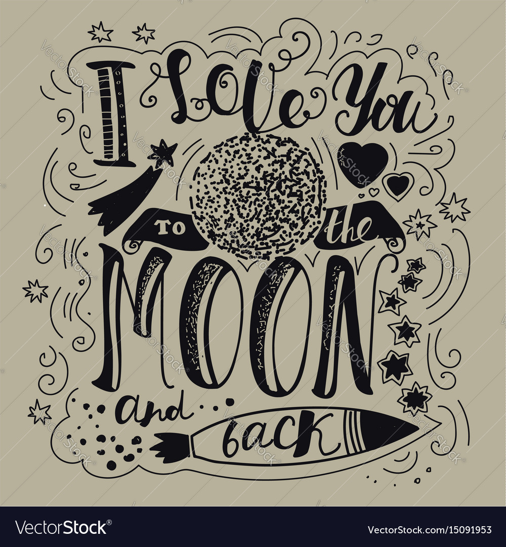 Love You To The Moon And Back Drawing