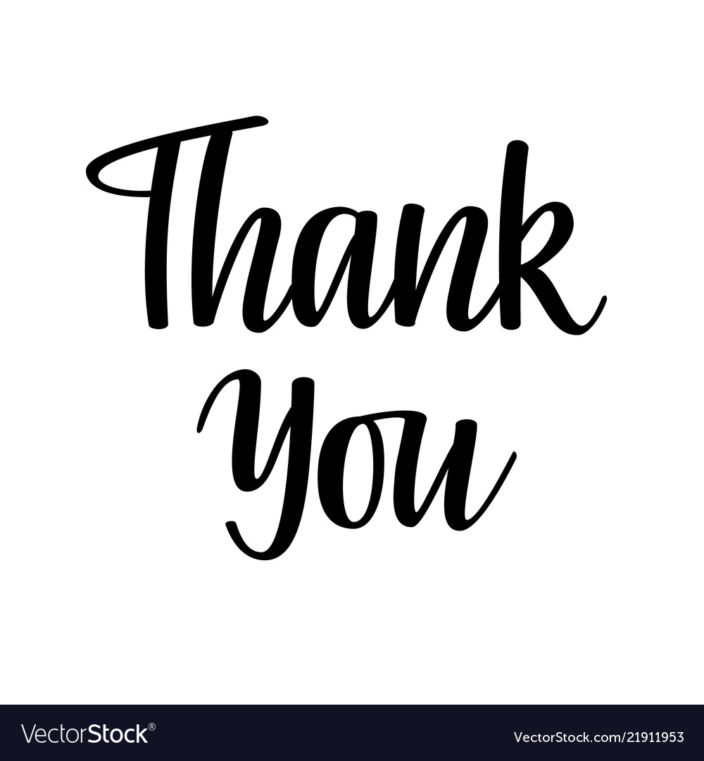 Thank you lettering greeting card Royalty Free Vector Image