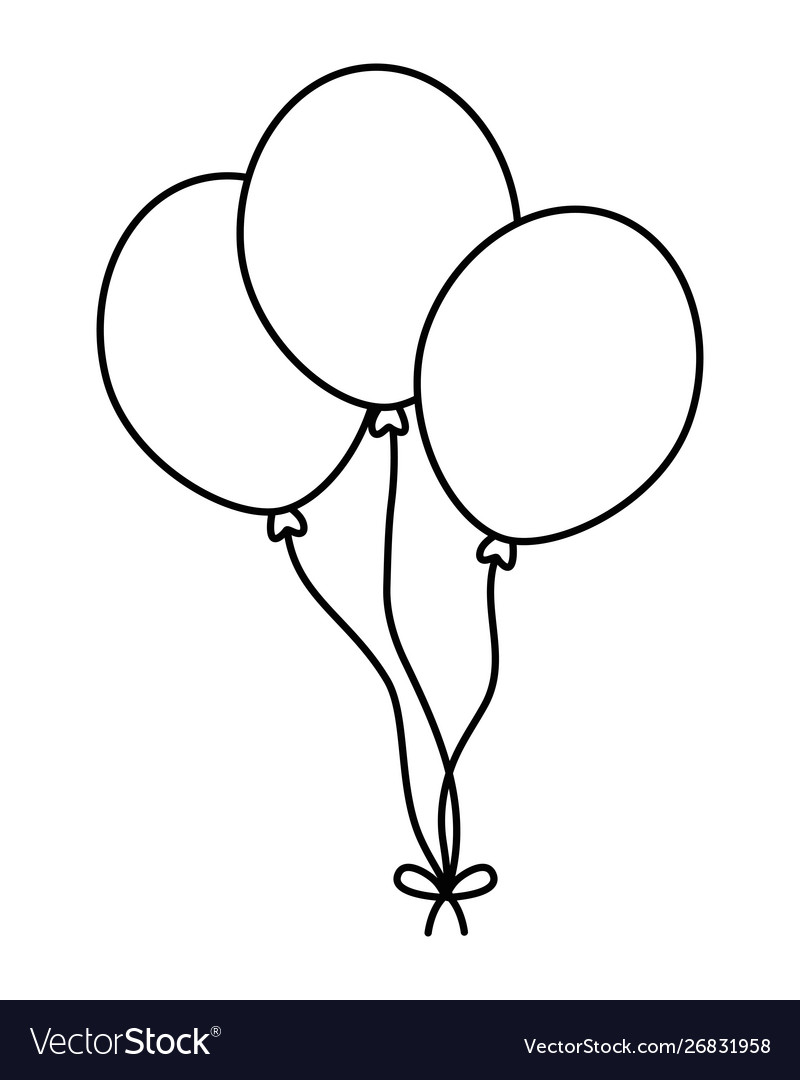 Balloons with bowtie design Royalty Free Vector Image