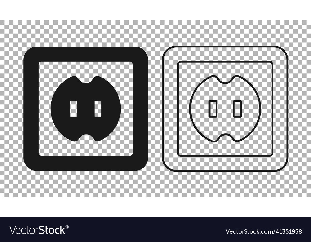 Black electrical outlet icon isolated Royalty Free Vector