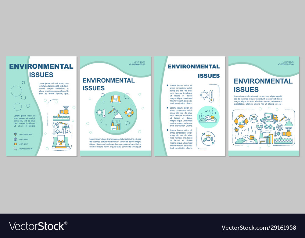 Environmental issues brochure template flyer Vector Image Environmental issues brochure template flyer Vector Image