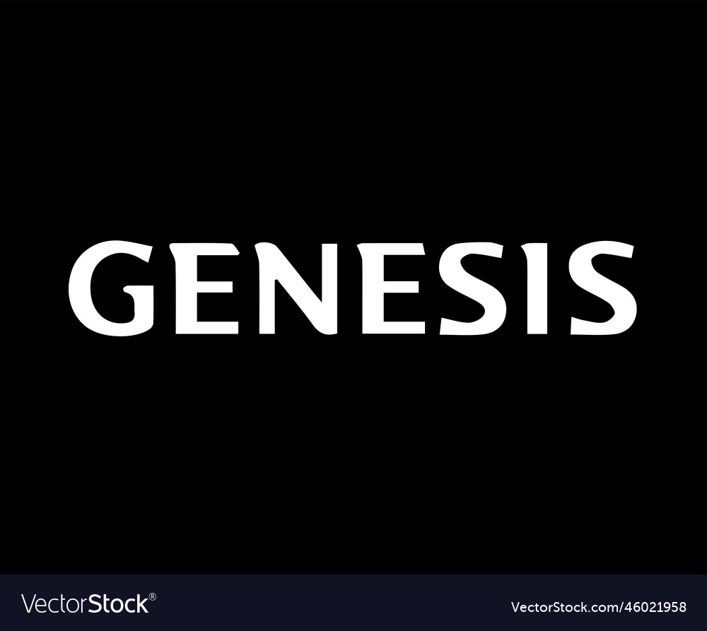 Genesis brand logo car symbol white name design Vector Image