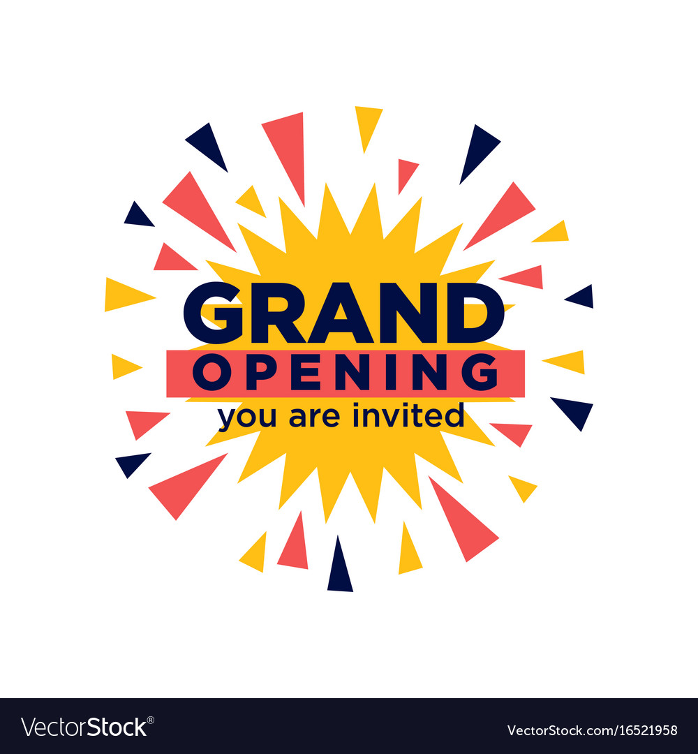 Grand Opening Invitation Minimalistic Royalty Free Vector