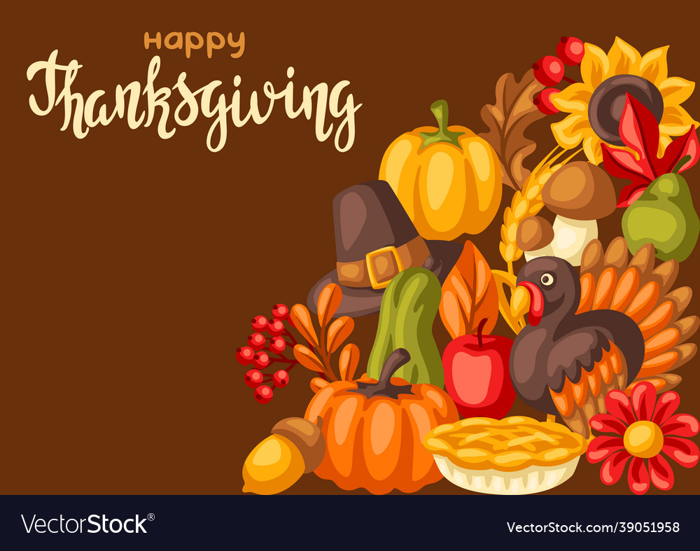 Happy thanksgiving day background design Vector Image