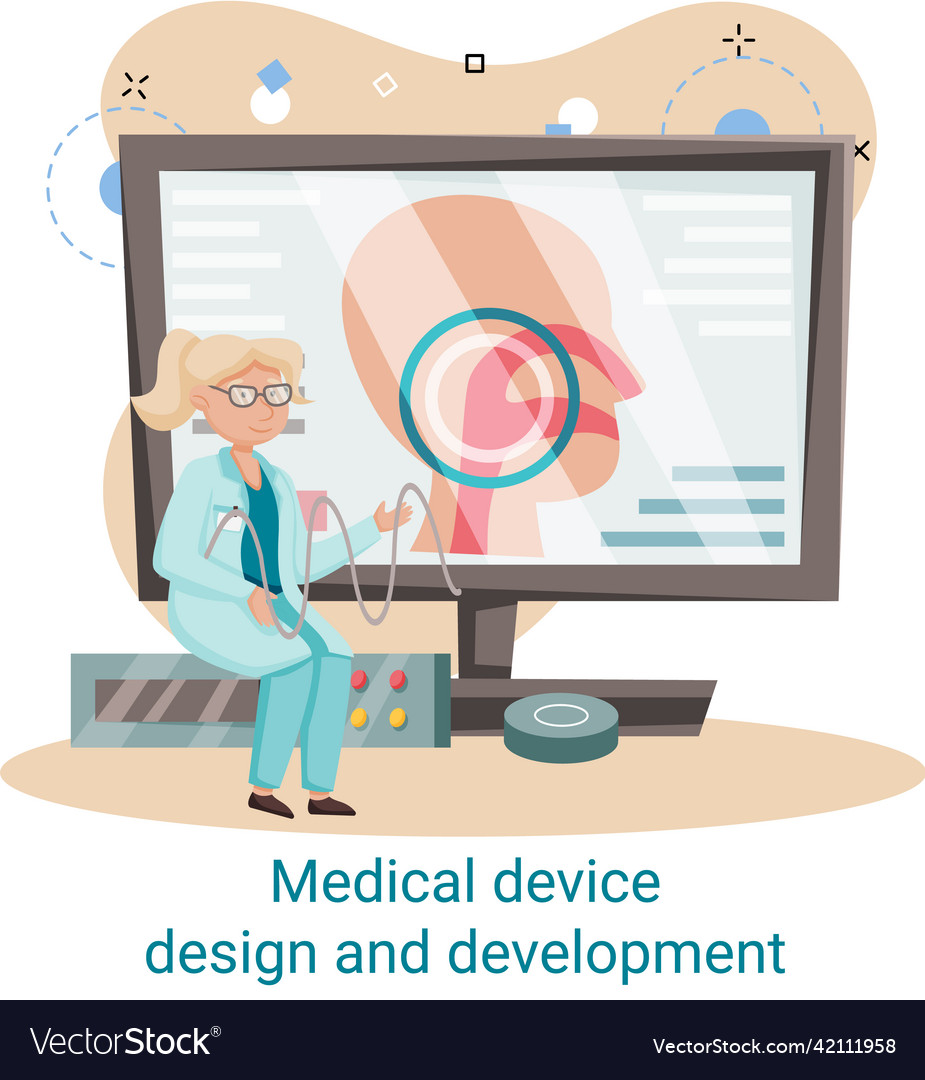 Medical device design and development banner Vector Image