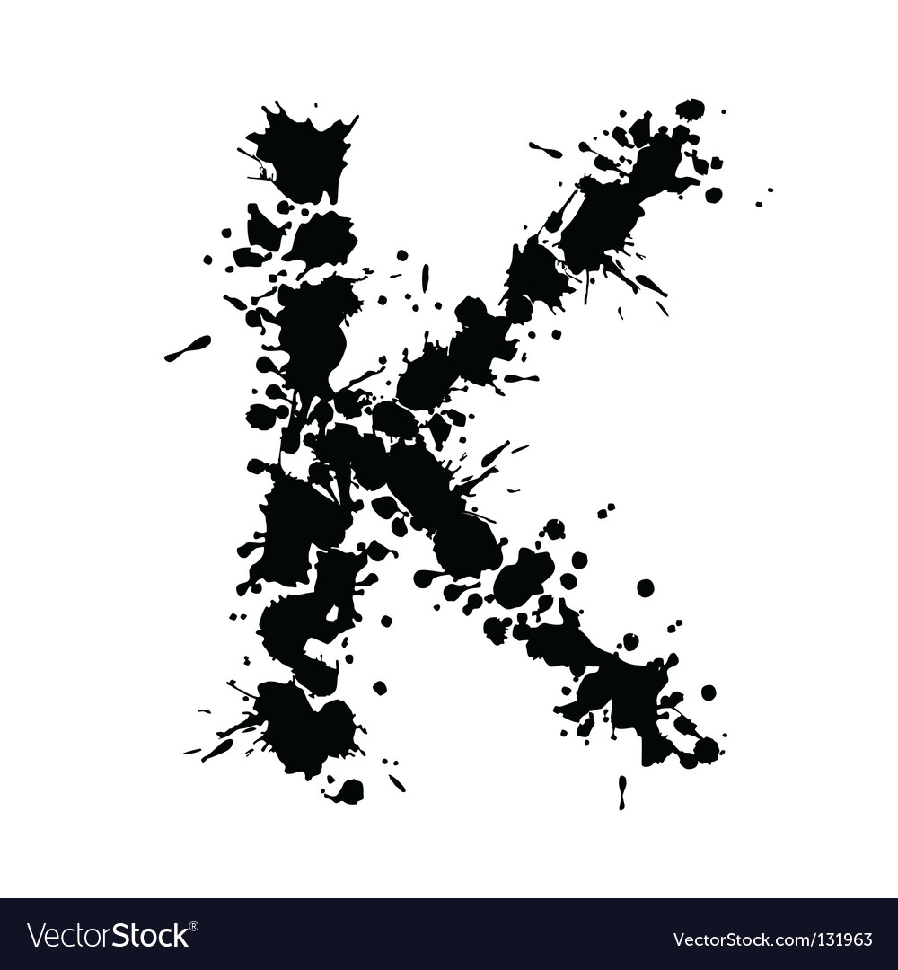 Alphabet ink k Royalty Free Vector Image VectorStock