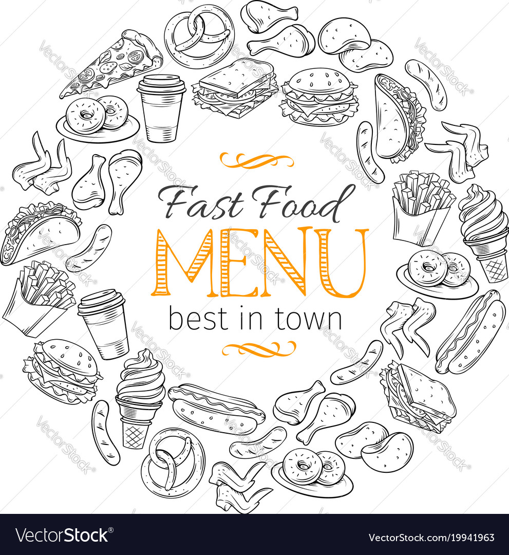 Fast food Royalty Free Vector Image - VectorStock