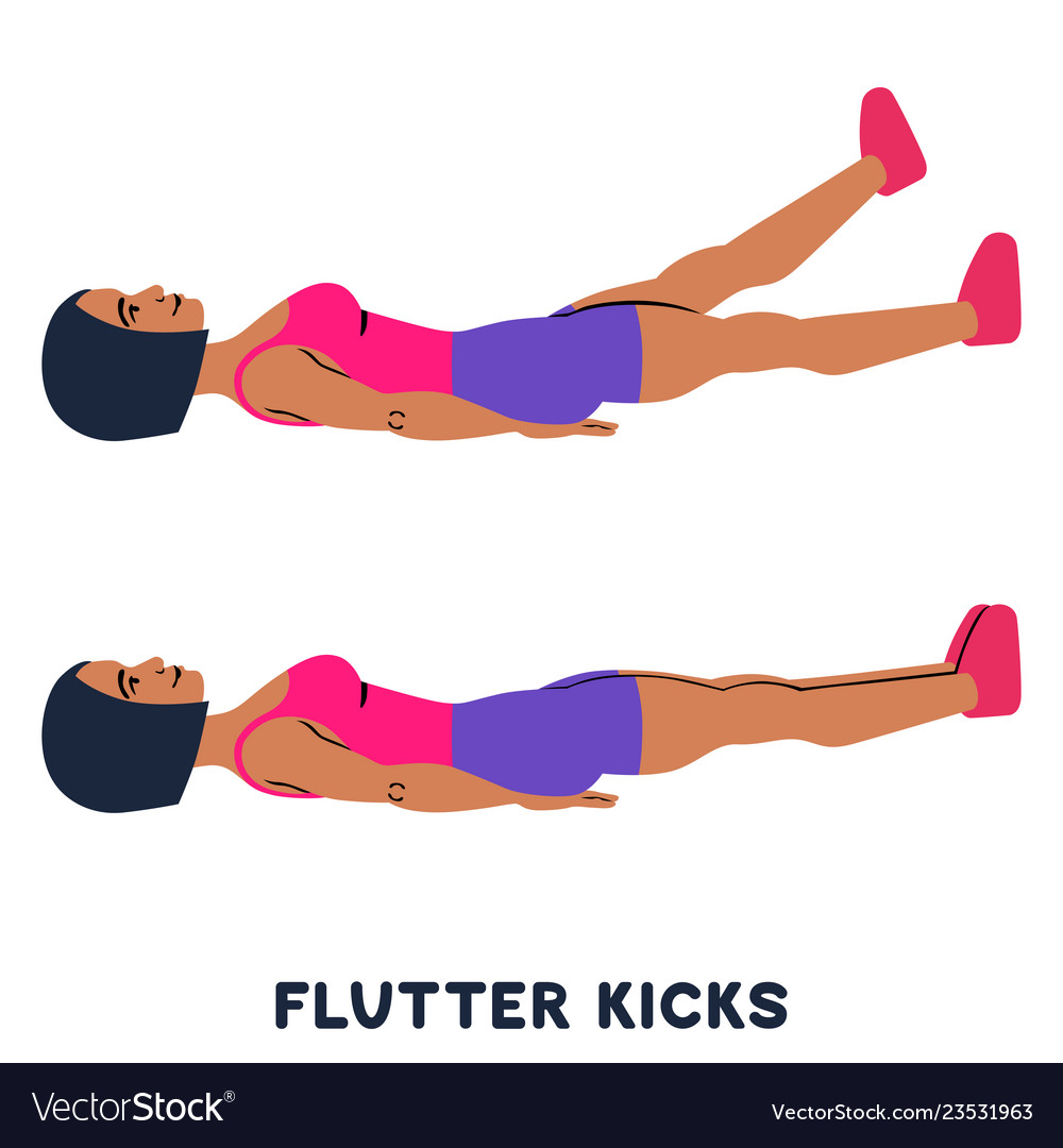 Download Flutter kicks sport exersice silhouettes woman Vector Image