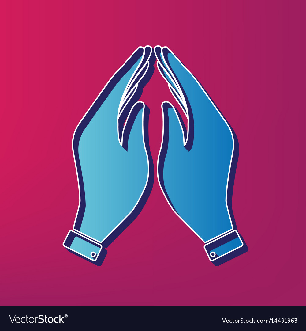 Hand icon prayer symbol Royalty Free Vector Image