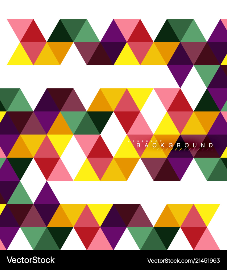 Multicolored triangles abstract background mosaic Vector Image
