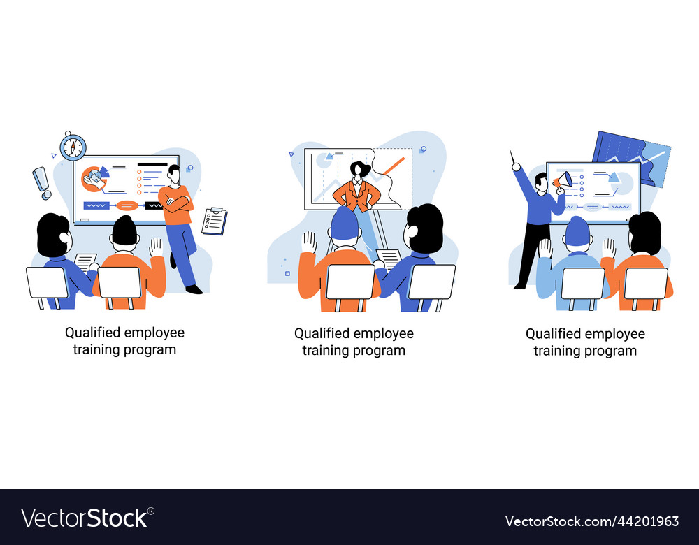 Qualified employee training program refresher Vector Image