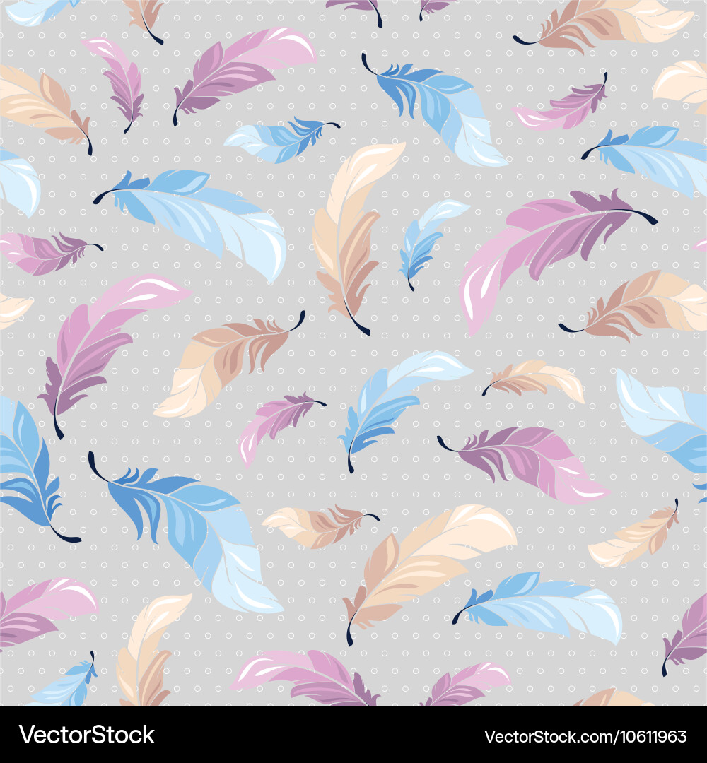 Seamless pattern with feathers Royalty Free Vector Image