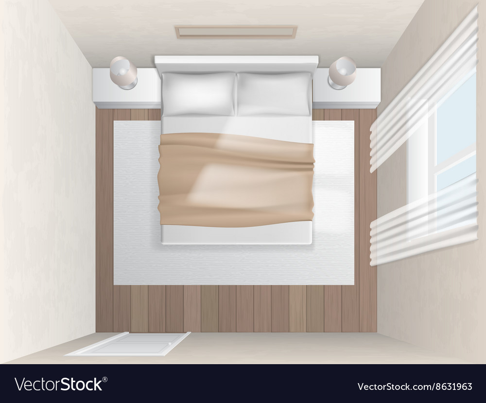 top view of bedroom layout