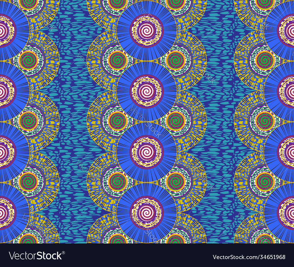 African wax print fabric ethnic handmade ornament vector image African wax print fabric ethnic handmade ornament