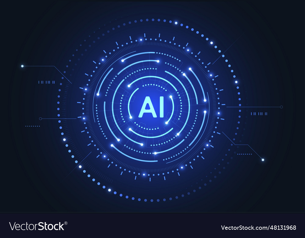 Artificial intelligence chipset on circuit board Vector Image