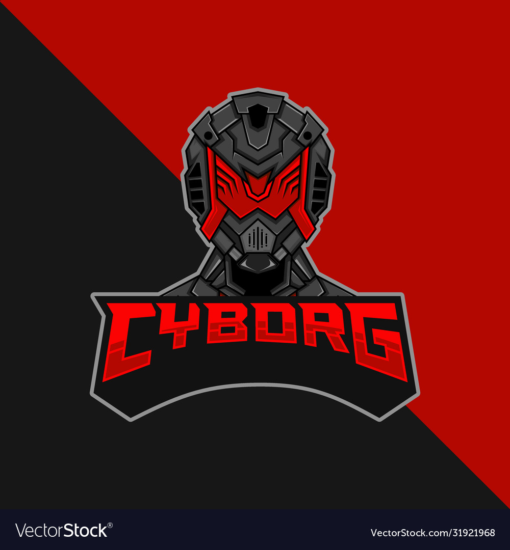 Cyborg robot e-sports mascot logo