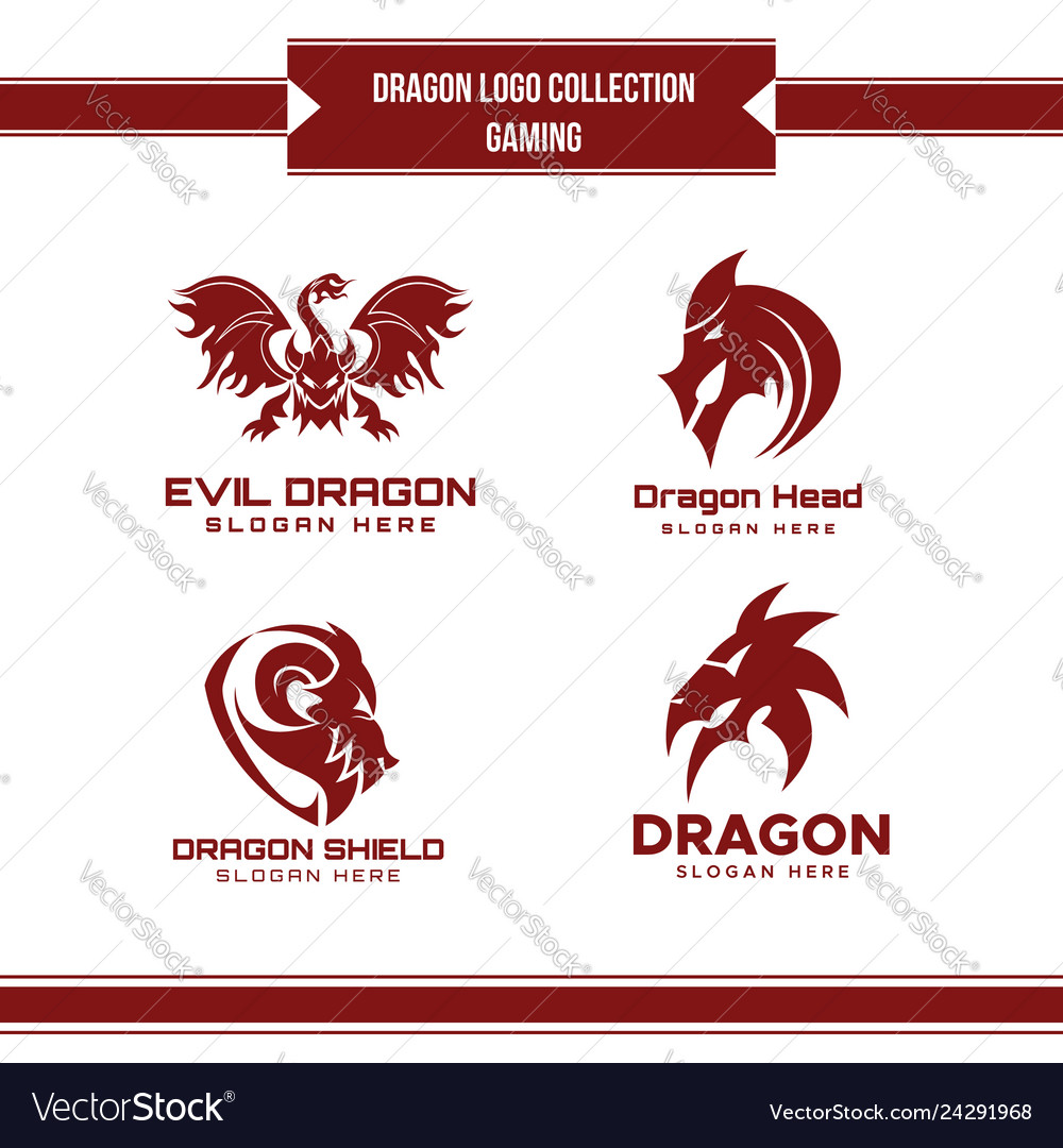 Dragon logo collection vector image Dragon logo collection