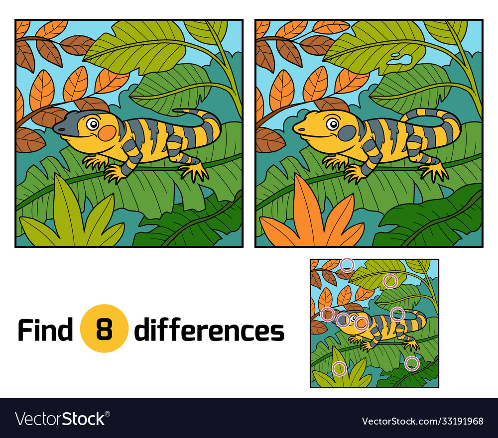 Find differences xenosaurus Royalty Free Vector Image