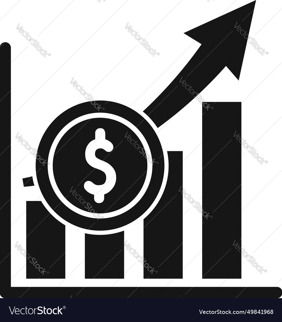 Graph chart dark icon simple nascent team Vector Image