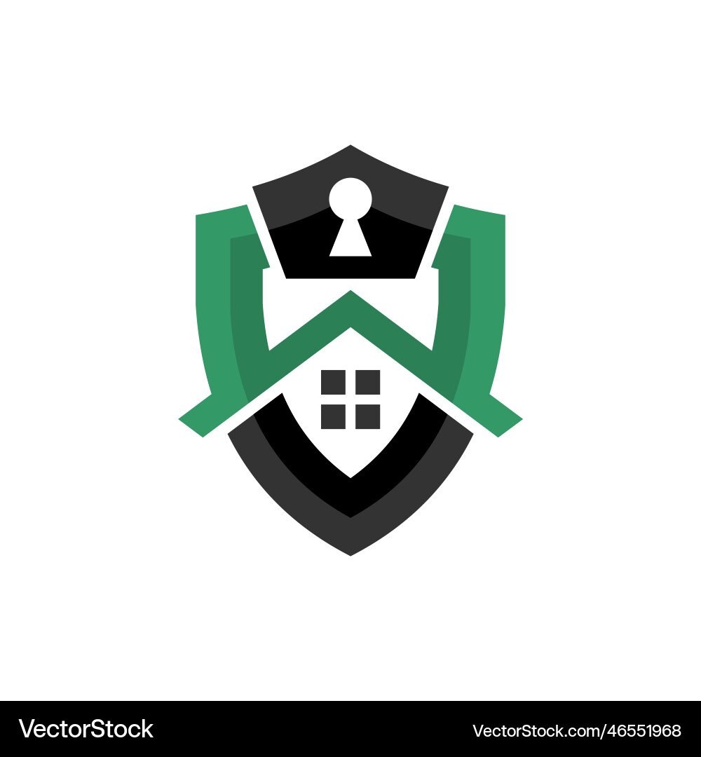 Home security logo shield lock Royalty Free Vector Image