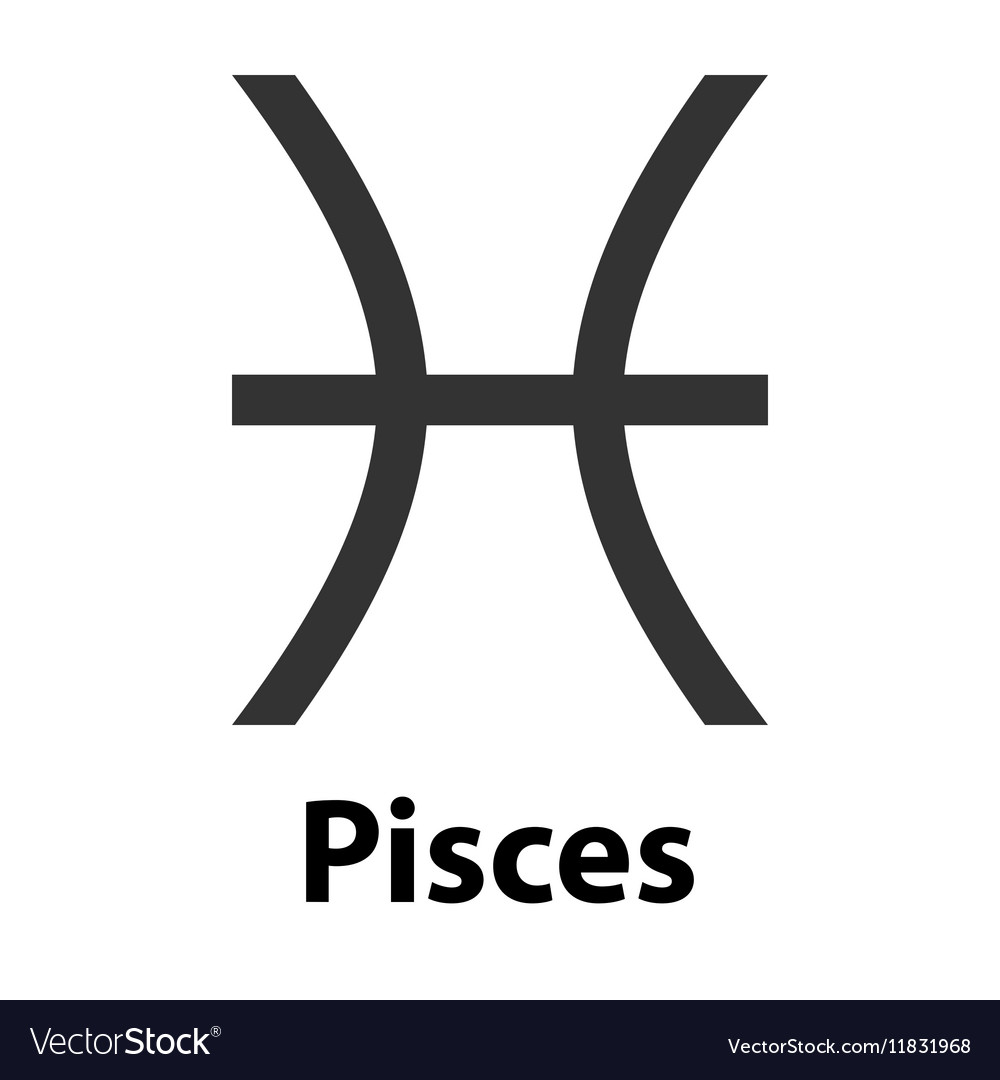 Download Pisces fish zodiac sign icon Royalty Free Vector Image