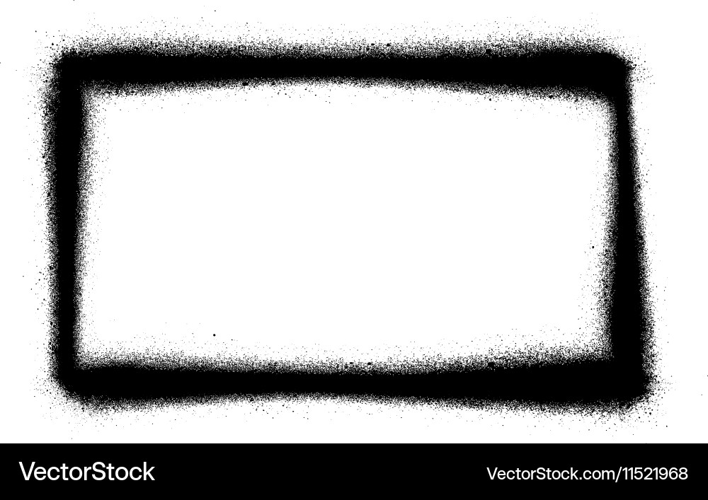 Rectangular graffiti thin sprayed icon in black Vector Image