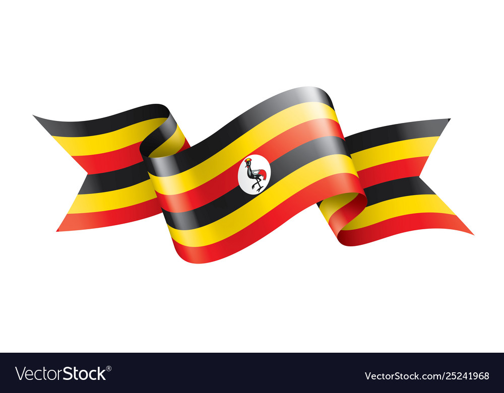 Uganda flag on a white Royalty Free Vector Image