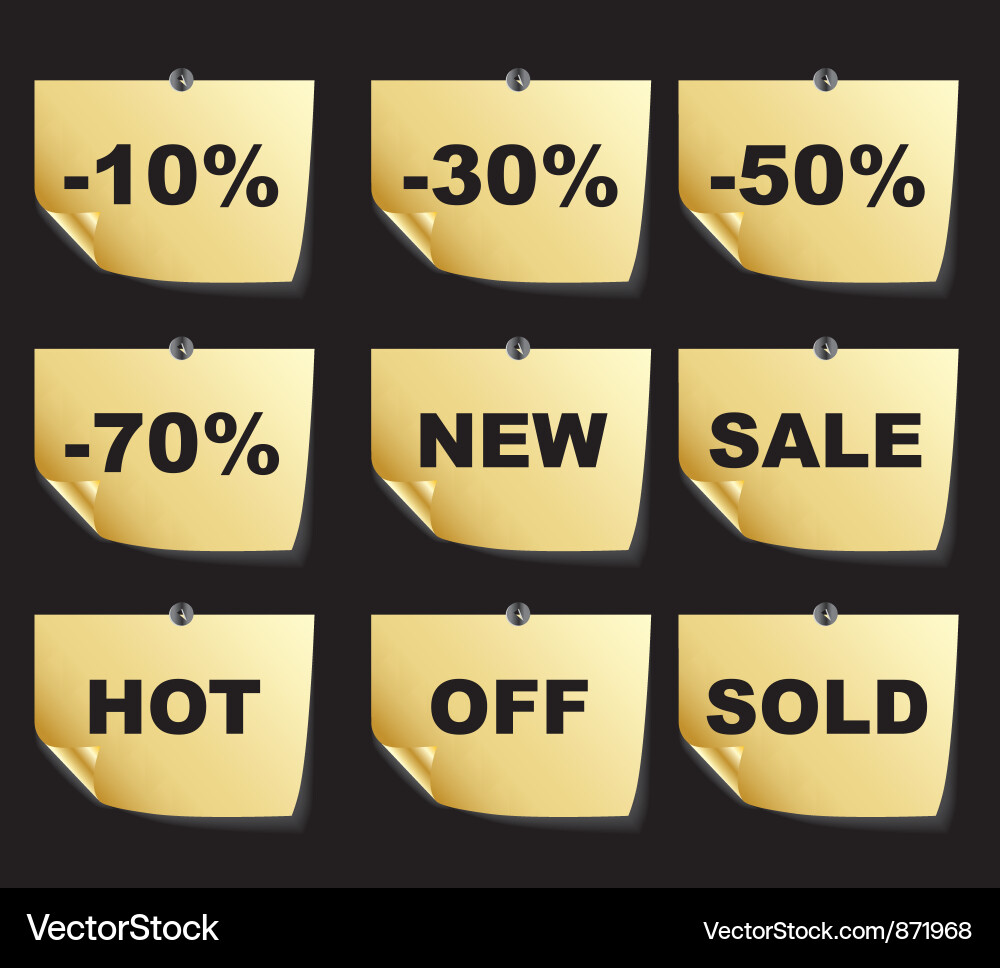 Vintage gold stickers Royalty Free Vector Image