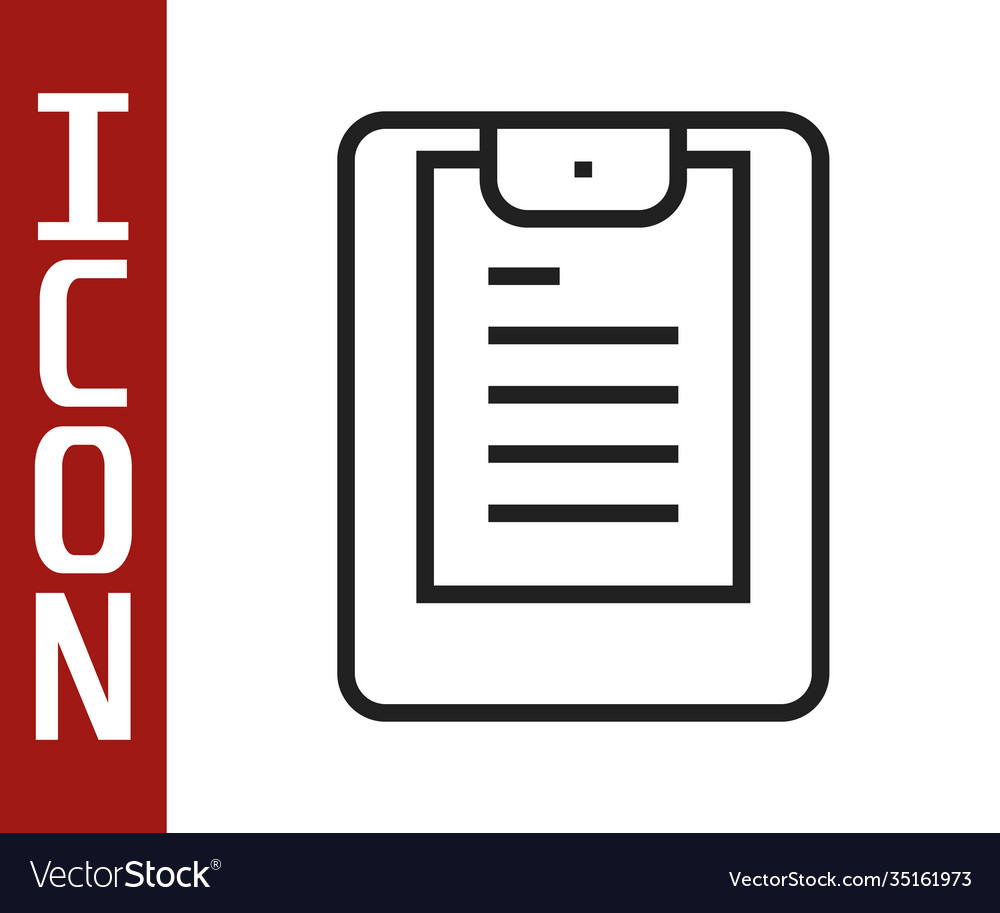 Black line server data report icon isolated Vector Image