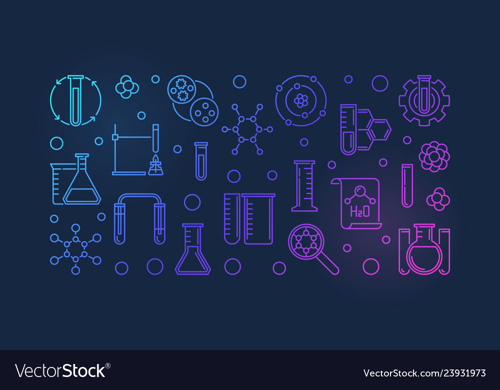 Chemical laboratory colorful outline Royalty Free Vector
