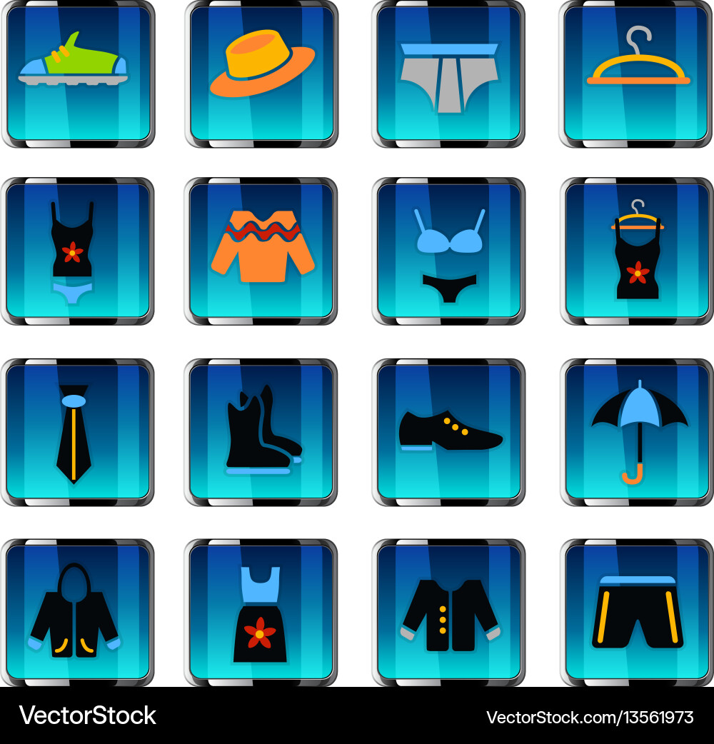 Clothes icon set Royalty Free Vector Image - VectorStock