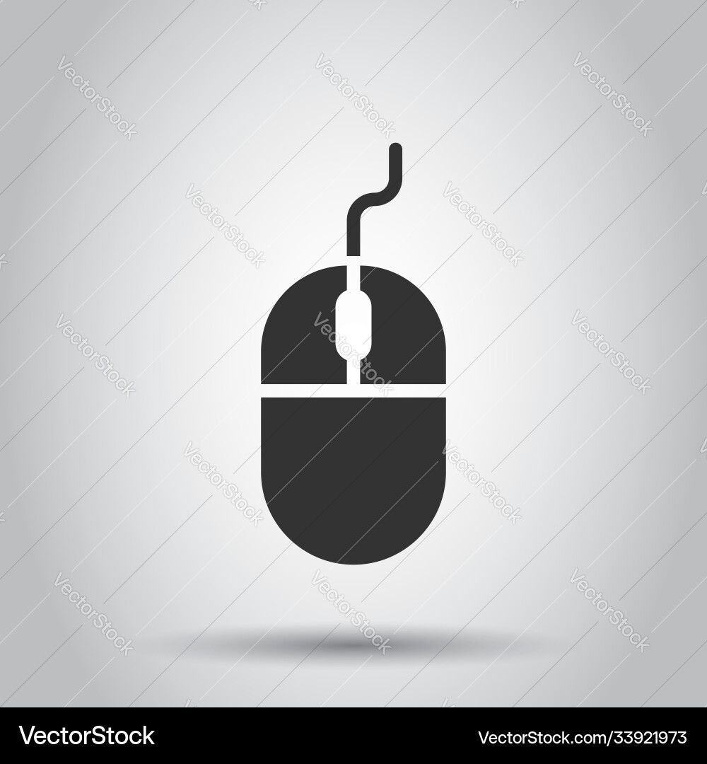 Computer mouse icon in flat style cursor on white Vector Image