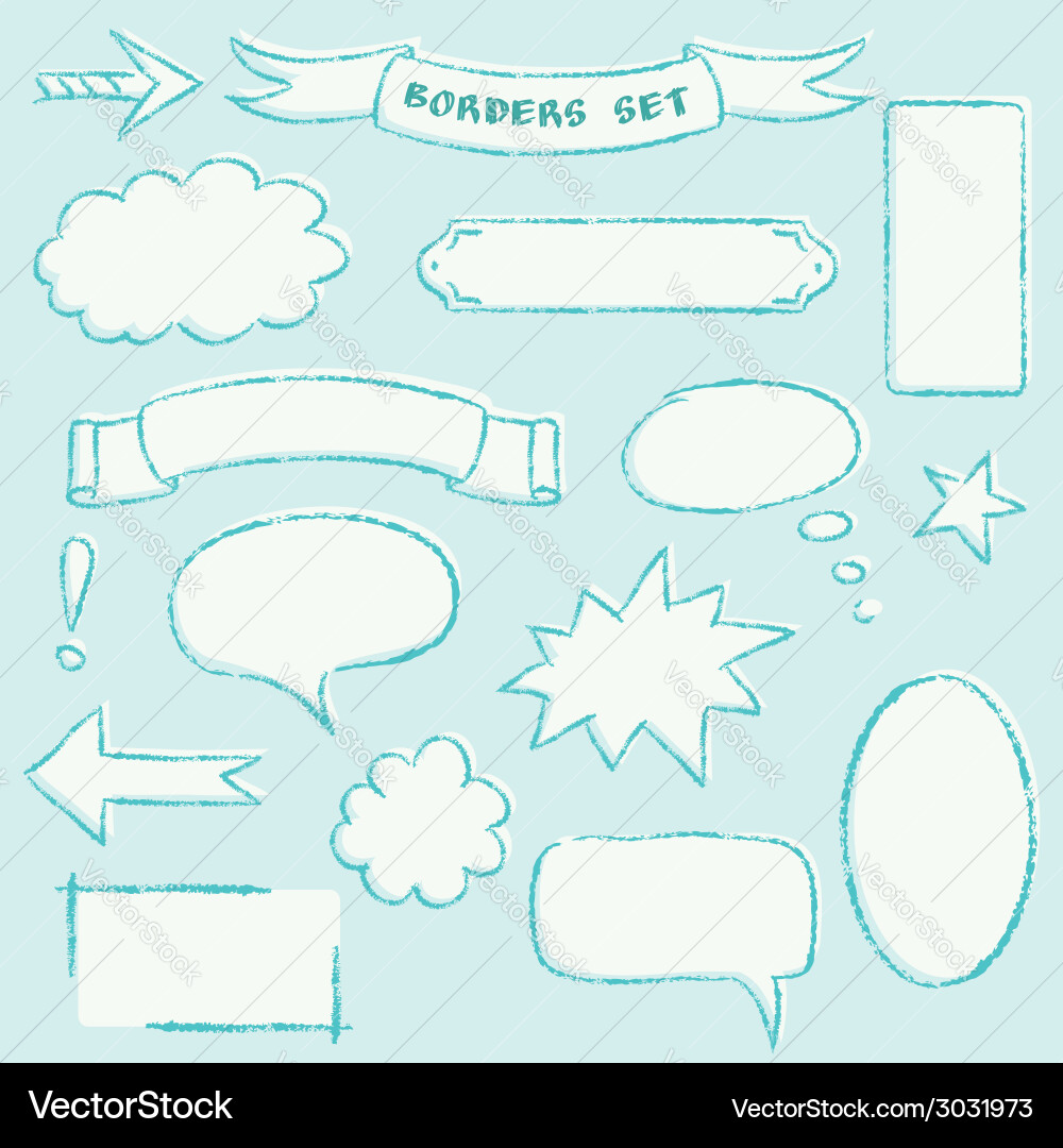 Hand-drawn borders set Royalty Free Vector Image