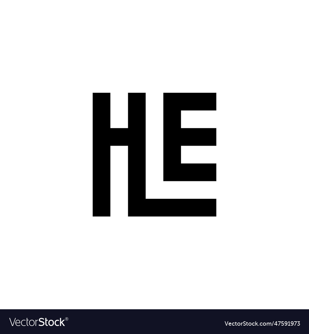 Letter he square geometric symbol simple logo Vector Image