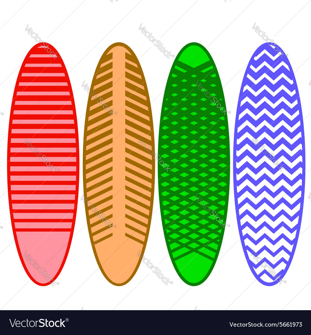 Set Of Surfboards Royalty Free Vector Image Vectorstock 6365