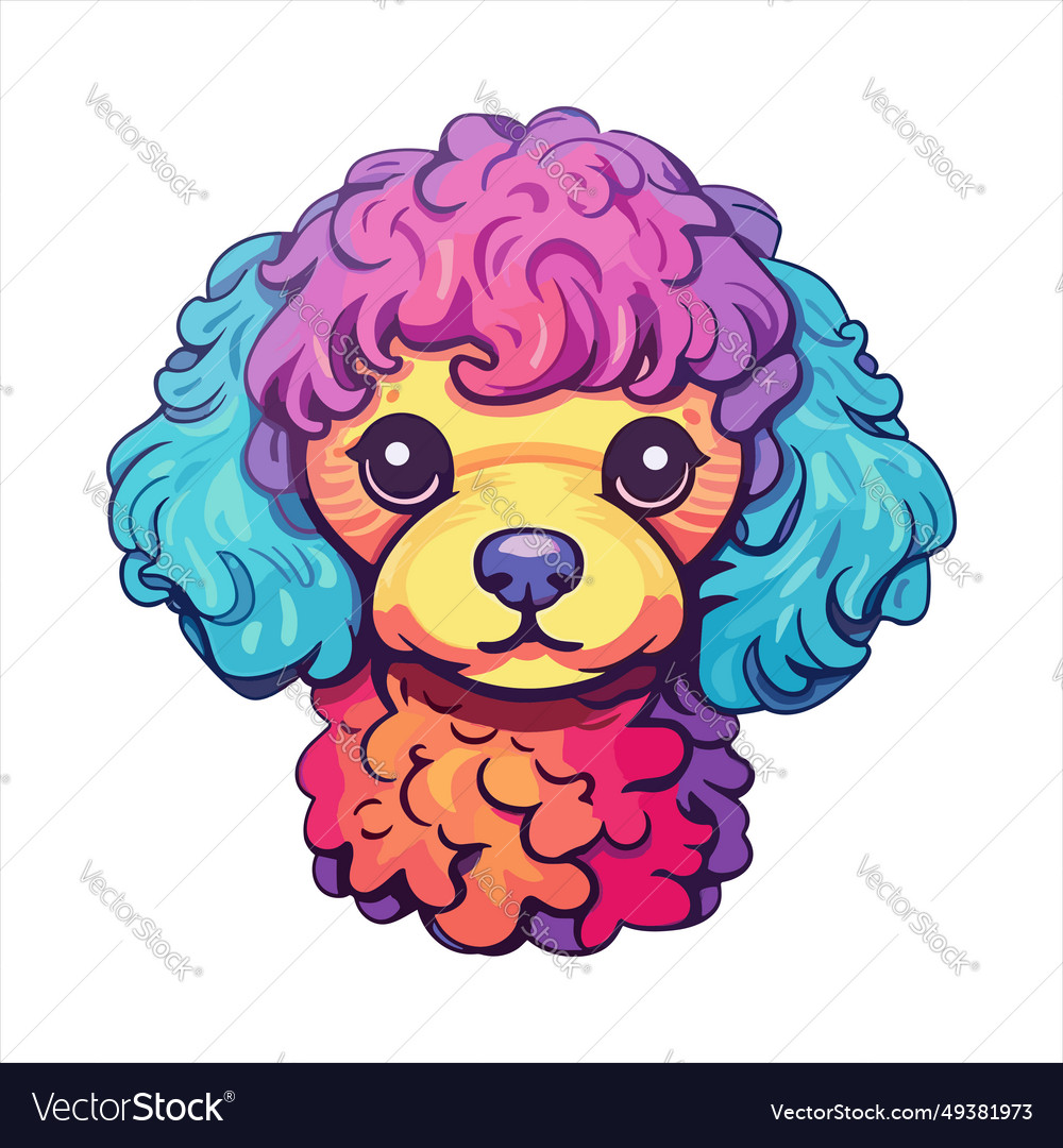 Toy poodle dog breed colorful cartoon kawaii Vector Image