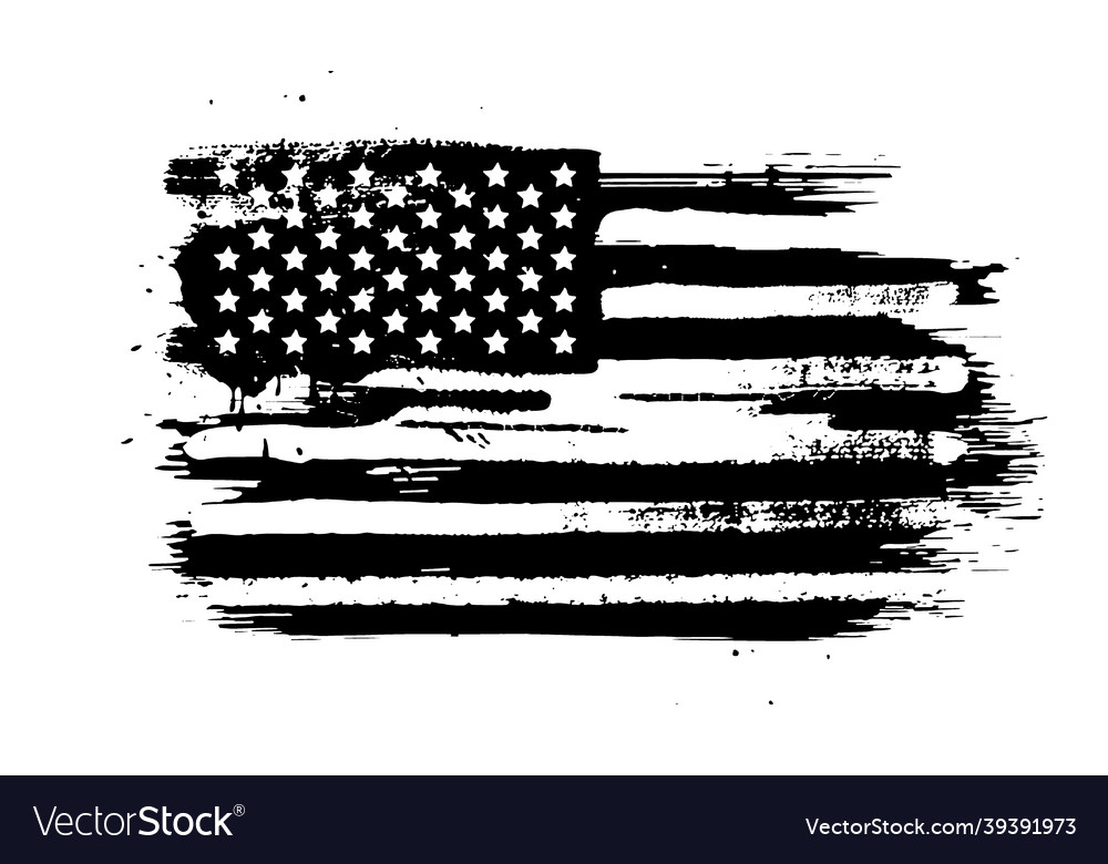 Usa flag distressed american with splash Vector Image