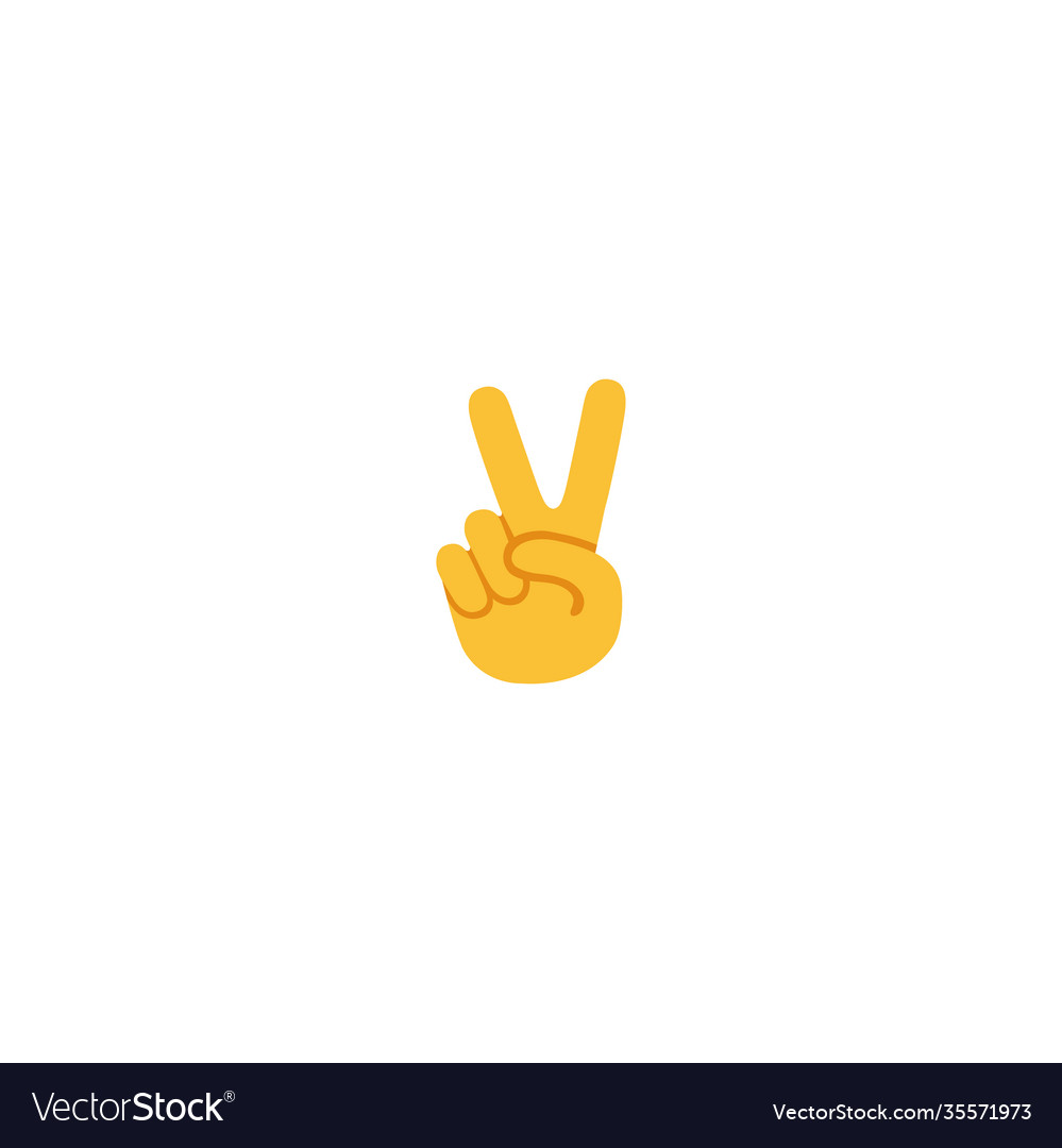 Victory hand emoji gesture isolated icon Vector Image