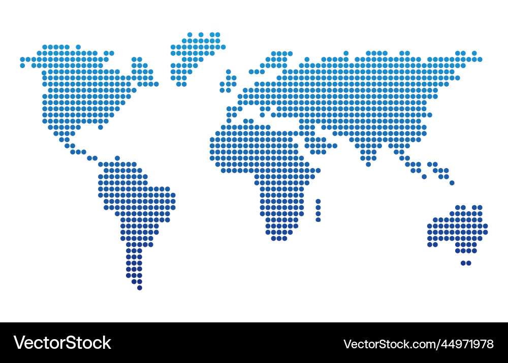 Dotted world map design Royalty Free Vector Image