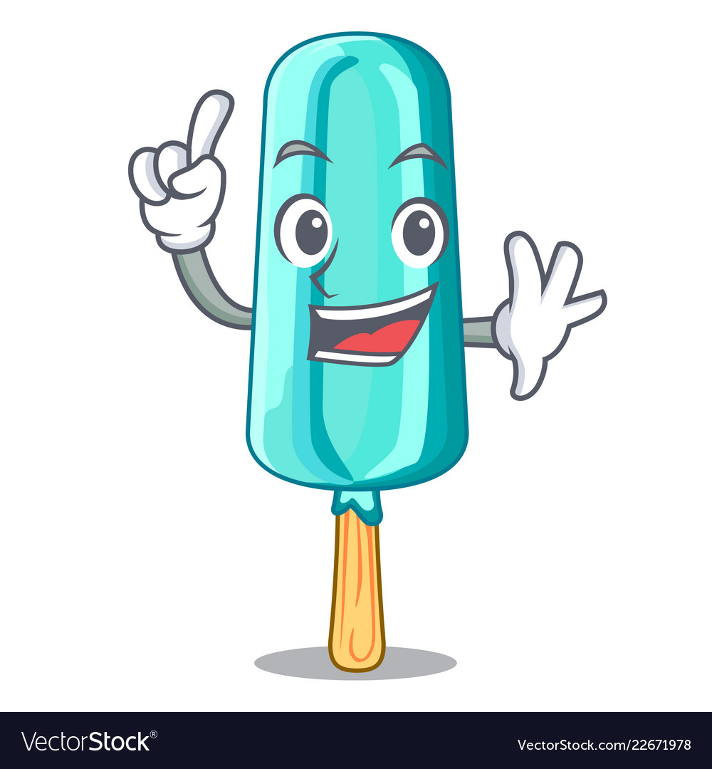 Finger ice cream shaped stick on mascot Royalty Free Vector