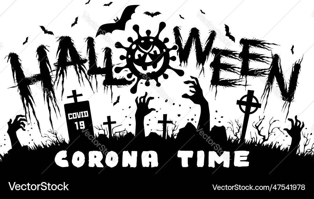 Halloween 2020 coronavirus time poster Royalty Free Vector