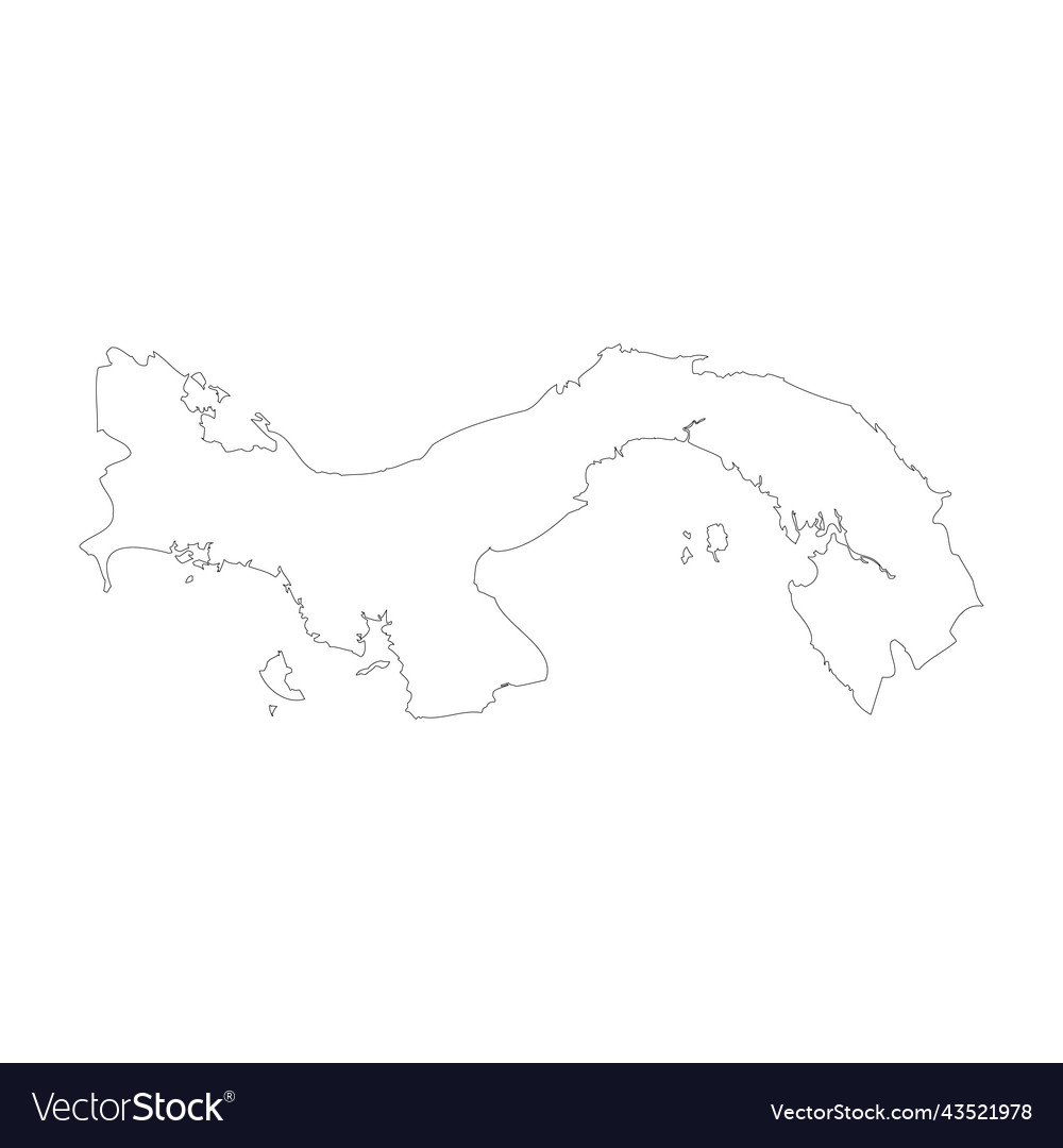 Panama country map outline Royalty Free Vector Image